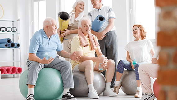 Image of older people exercising