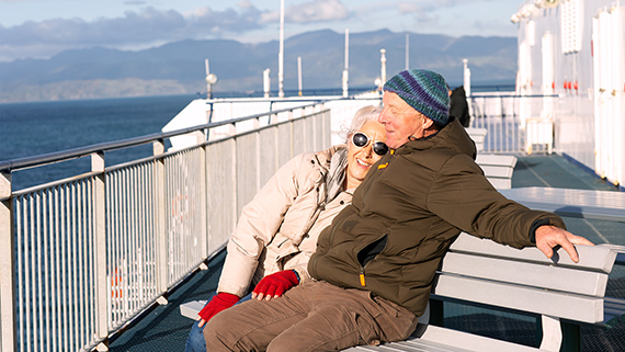 Couple on a ferry