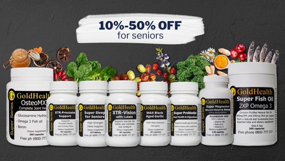Gold Health natural health supplement products designed for seniors